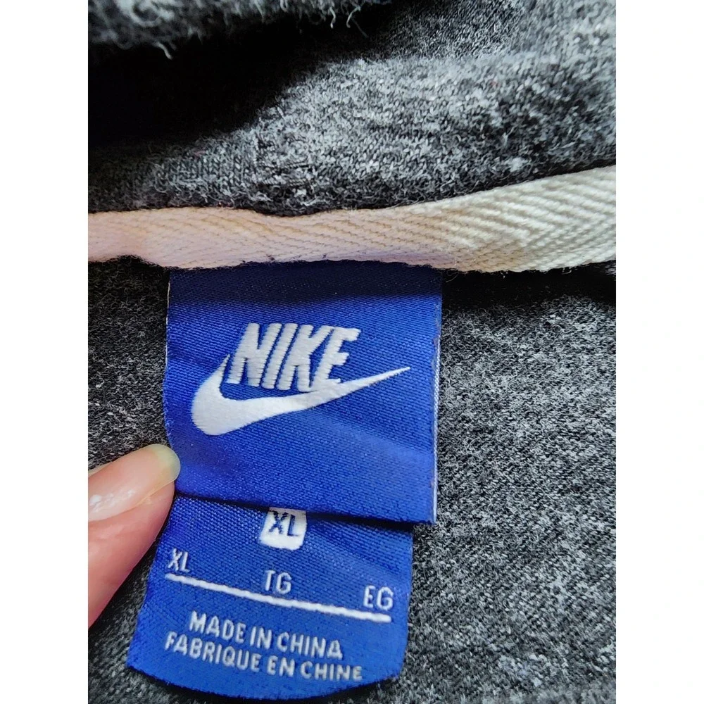 Nike Lightweight Charcoal Grey Logo Hoodie Womens XL Pullover Just Do It